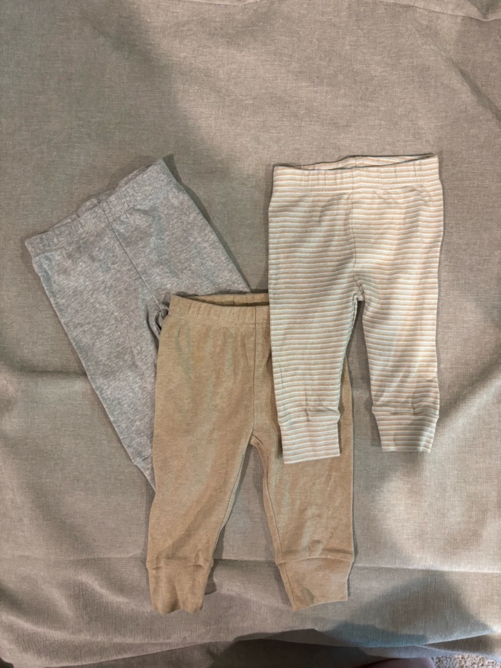 Carter's 3-Pack Neutral Baby Leggings - Gray, Tan, Stripe